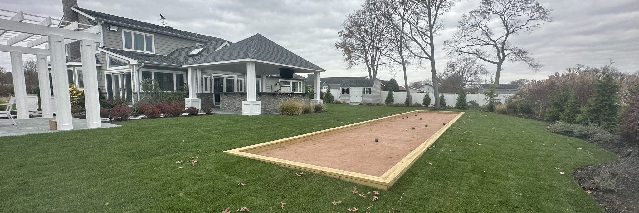 Professional bocce court construction services by Bocce Ball Court Builders of Houston in Houston, Texas